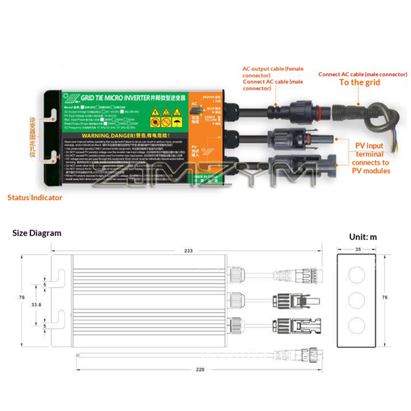 Inversor de conexión a red MPP - Grid Tie Micro Inverter reseña y precio