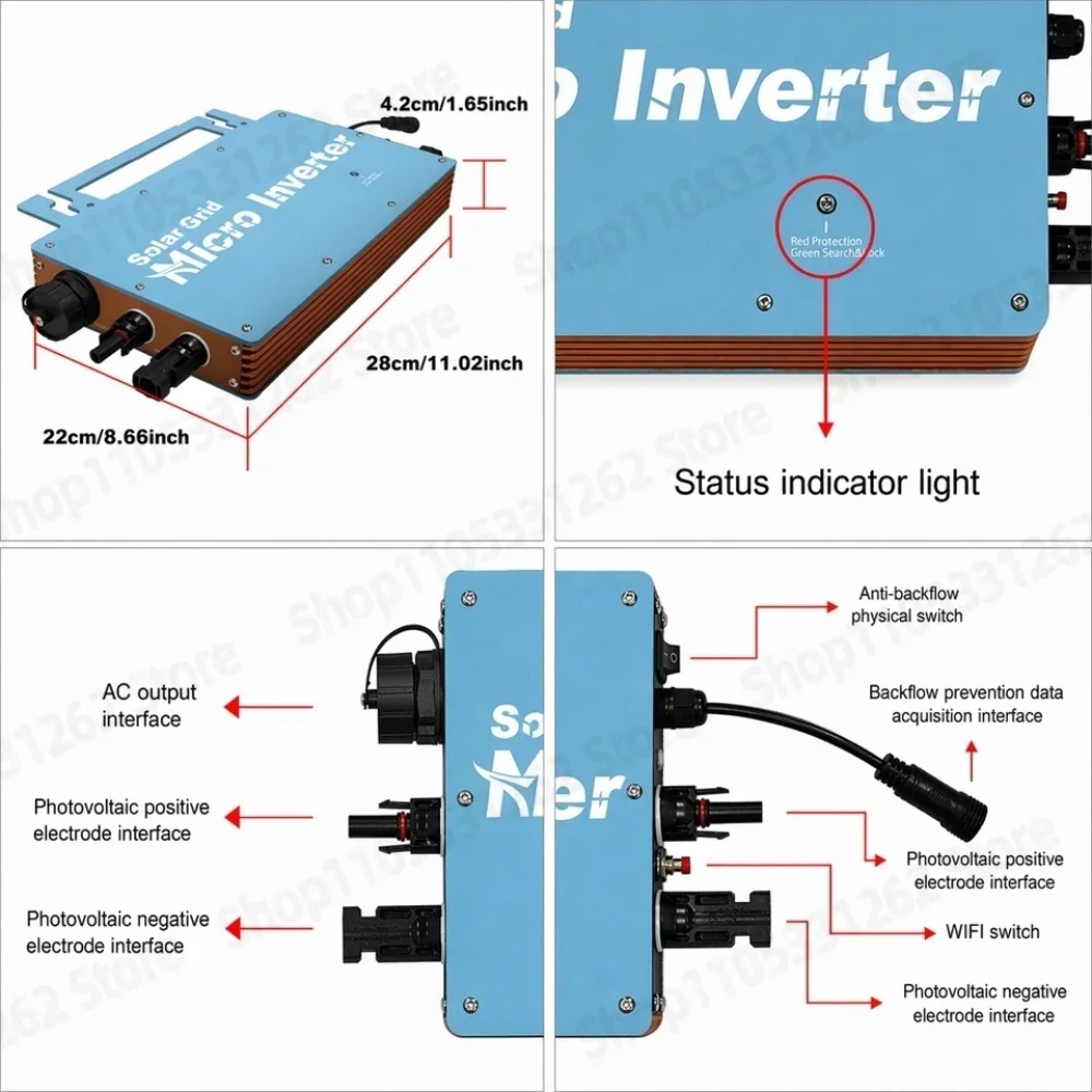 Microinversor de Conexión a Re - Grid Tie Micro Inverter reseña y precio